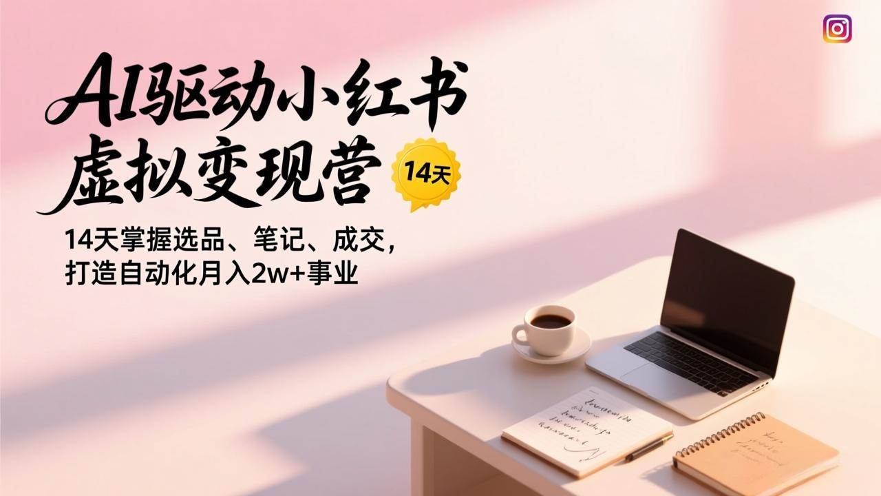 （17204期）AI驱动小红书虚拟变现营，14天掌握选品、笔记、成交，打造自动化月入2w+事业-立业有术