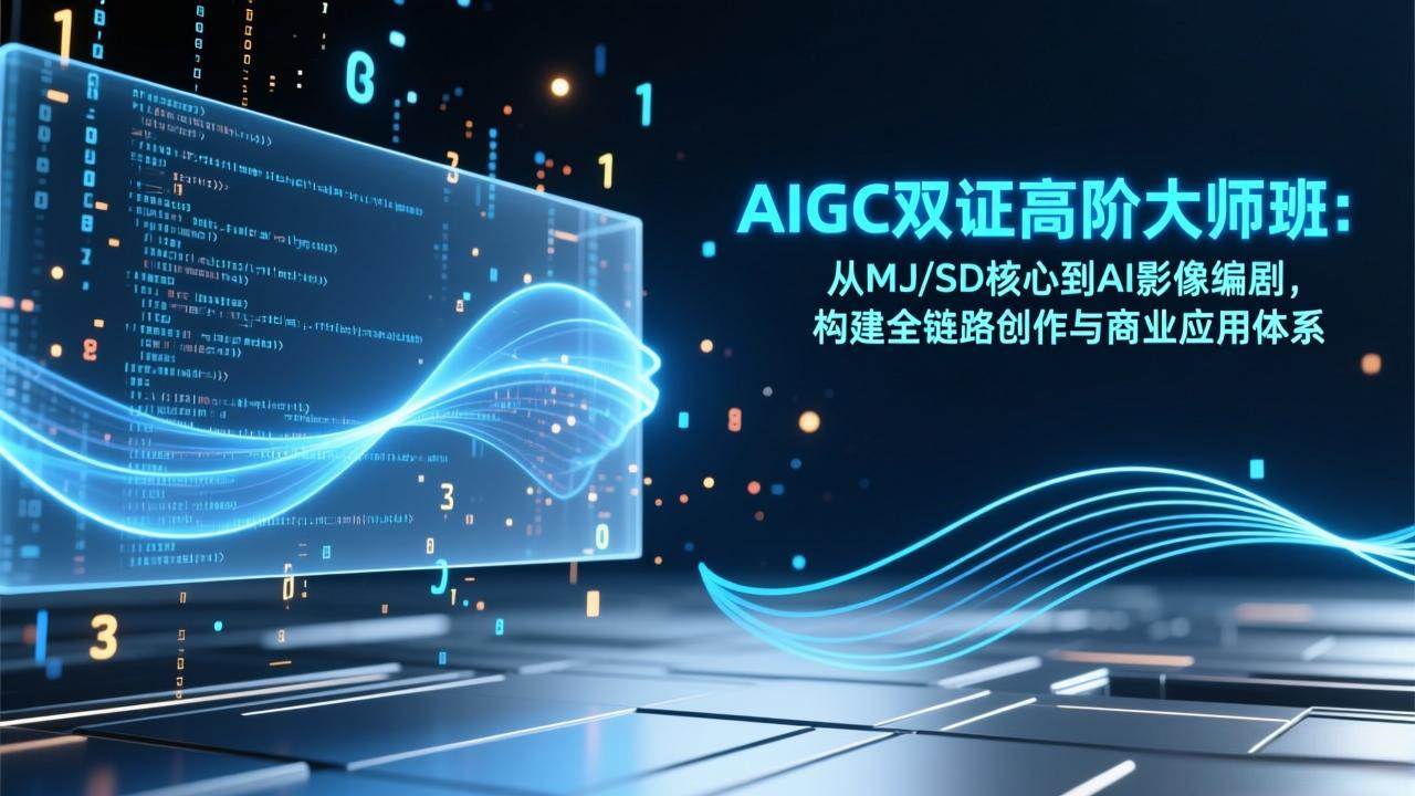（17198期）AIGC双证高阶大师班：从MJ/SD核心到AI影像编剧，构建全链路创作与商业应用体系-立业有术