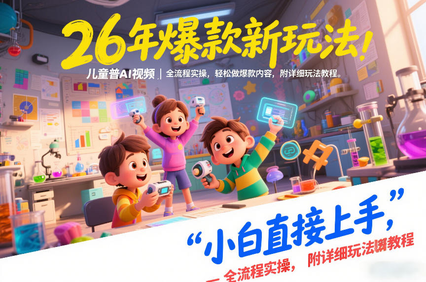 26年爆款新玩法，儿童科普AI视频，全流程实操，轻松做爆款内容，小白直接上手，附详细玩法教程-立业有术