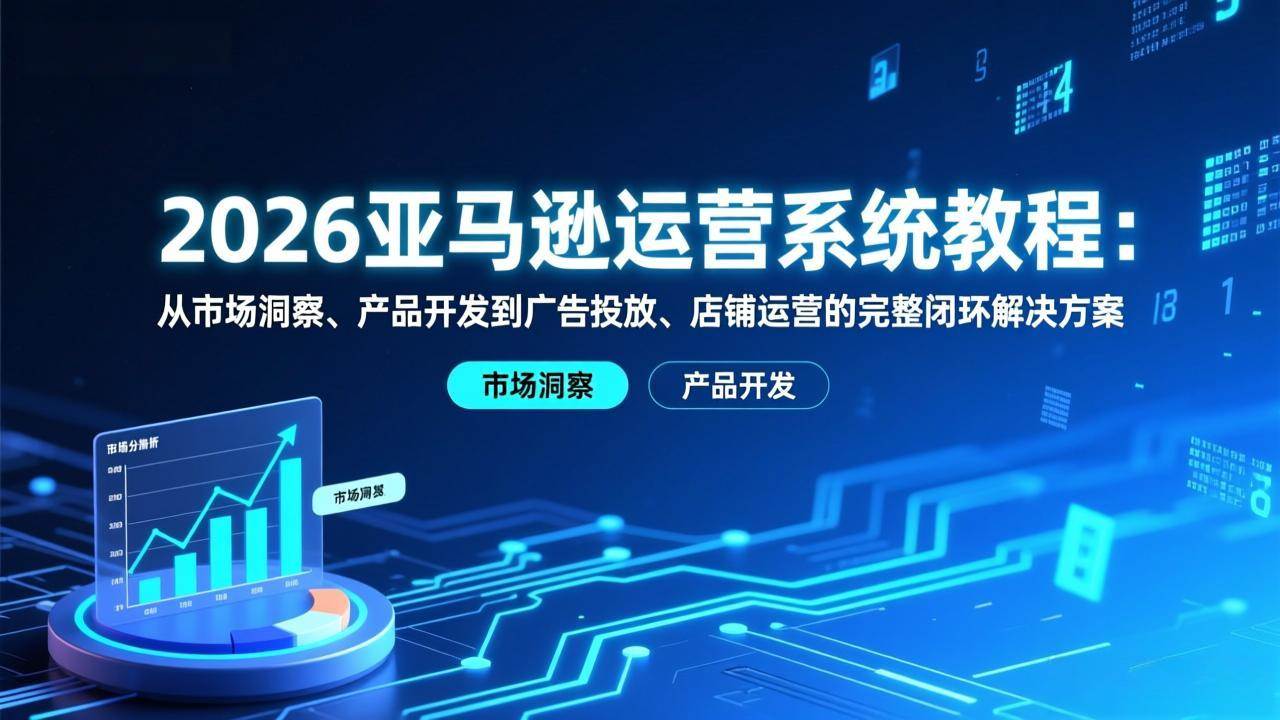 （17208期）2026亚马逊运营系统教程：从市场洞察、产品开发到广告投放、店铺运营的完整闭环解决方案-立业有术