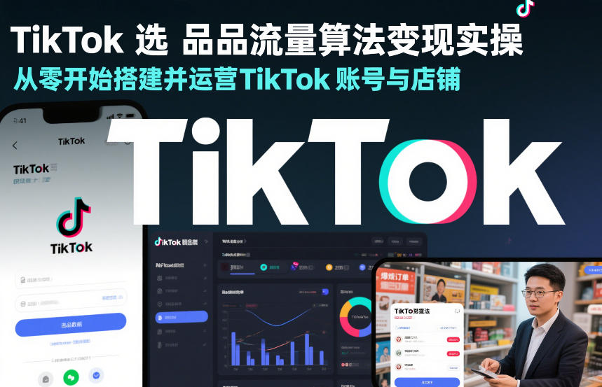 TikTok选品流量算法变现实操，从零开始搭建并运营TikTok账号与店铺-立业有术