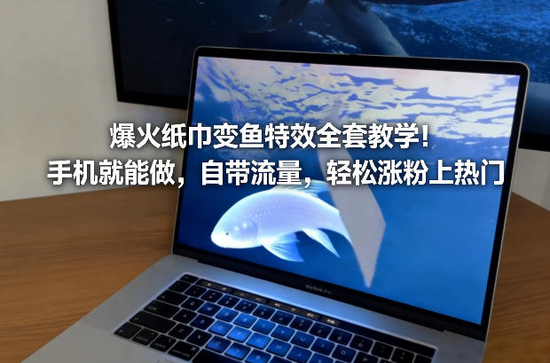 爆火纸巾变鱼特效全套教学！手机就能做，自带流量，轻松涨粉上热门-立业有术