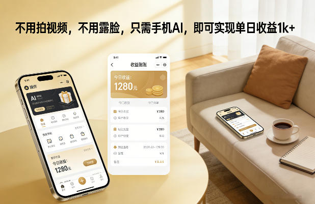 不用拍视频，不用露脸，只需手机AI，即可实现单日收益1k+【揭秘】-立业有术