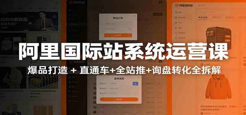 阿里国际站运营实战课：从店铺布局到TOP10旺铺，数据化运营，推广全攻略-立业有术