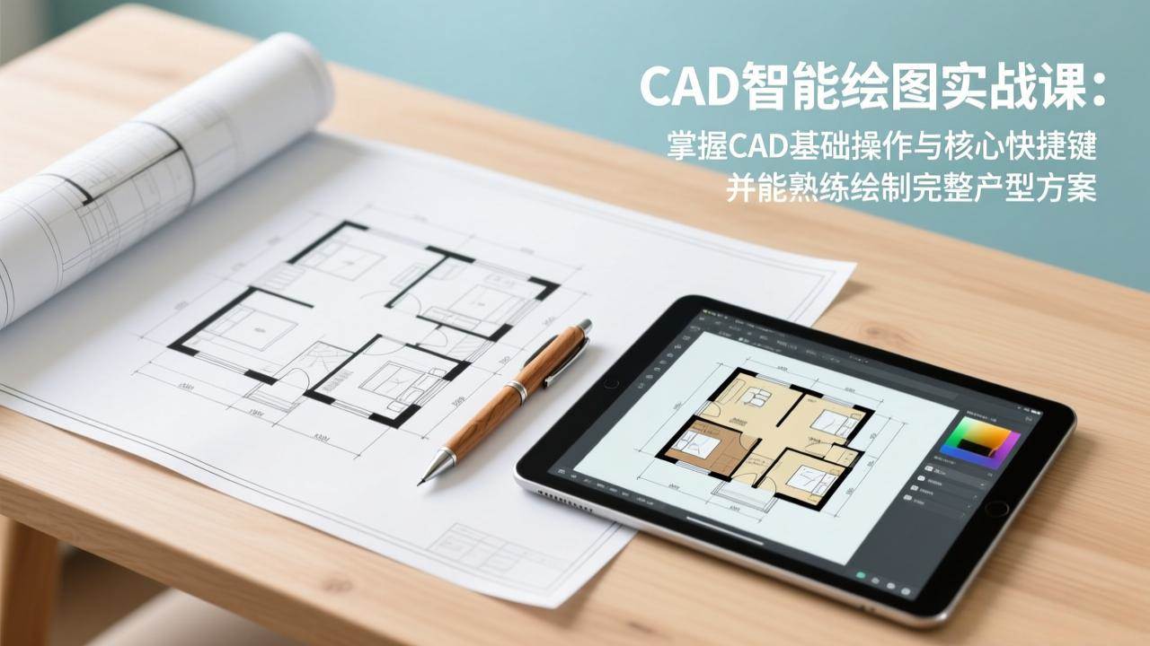 （17348期）CAD智能绘图实战课：掌握CAD基础操作与核心快捷键，并能熟练绘制完整户型方案-立业有术