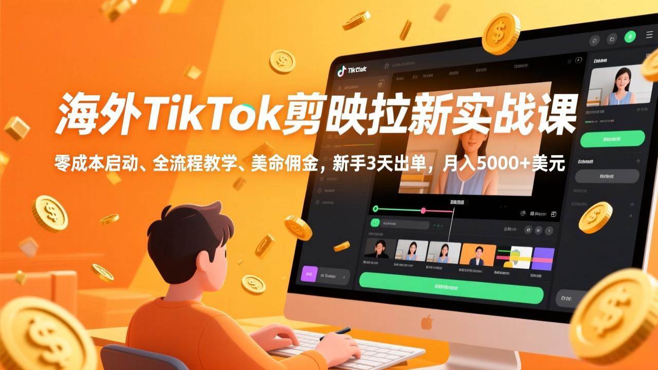 （17340期）海外TikTok剪映拉新实战课，零成本启动、全流程教学、美金佣金，新手3天出单，月入5000+美元-立业有术