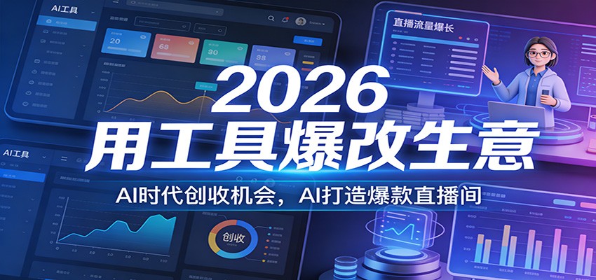 2026用工具爆改生意，AI时代创收机会，AI打造爆款直播间-立业有术
