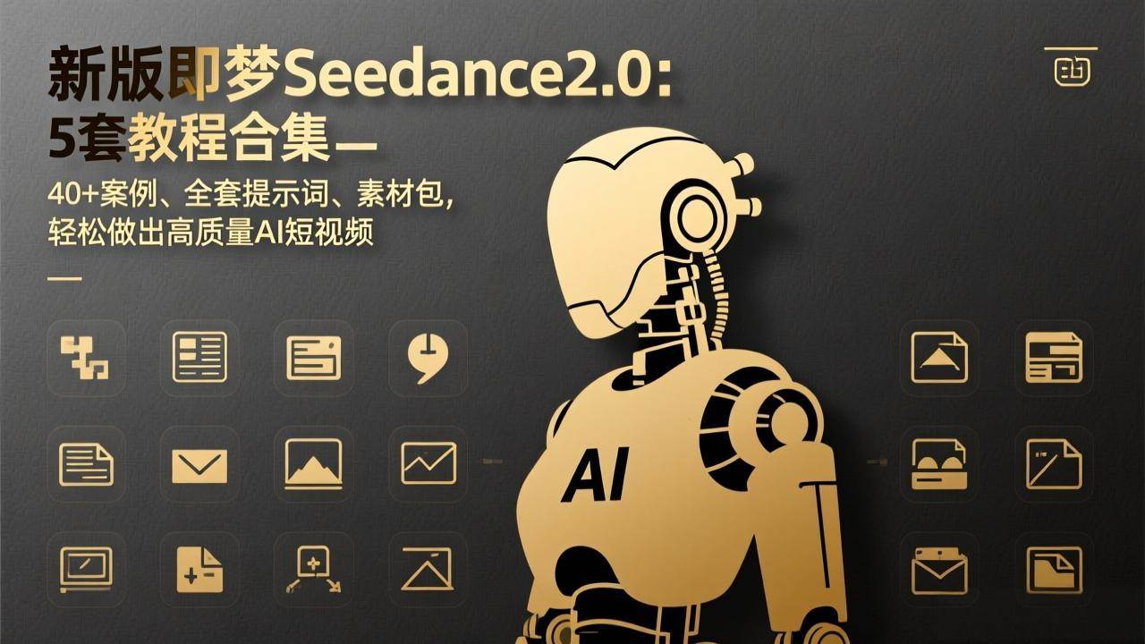 （17398期）新版即梦Seedance2.0：5套教程合集，40+案例、全套提示词、素材包，轻松做出高质量AI短视频-立业有术