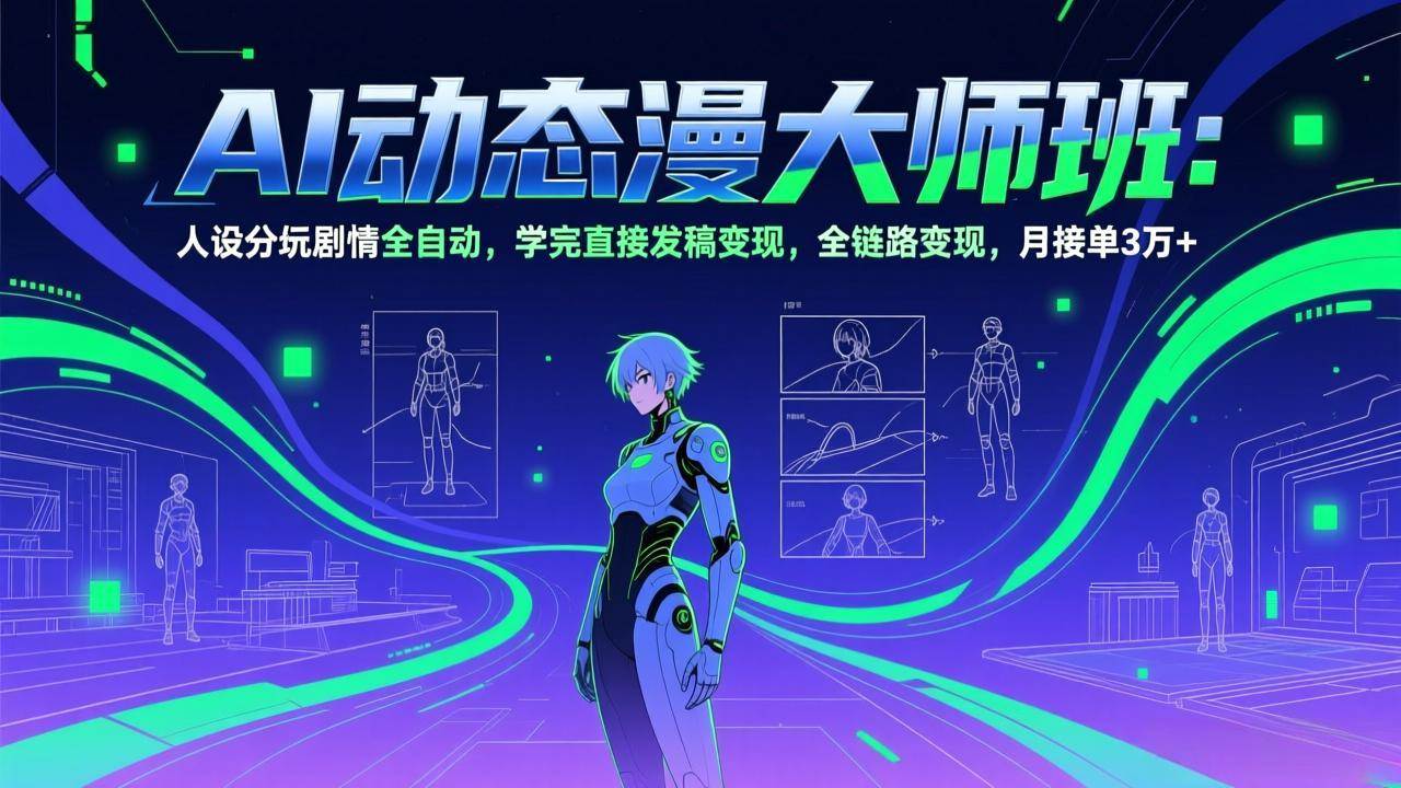 （17402期）AI动态漫剧大师班：人设分镜剧情全自动，学完直接发稿变现，全链路变现，月接单3万+-立业有术