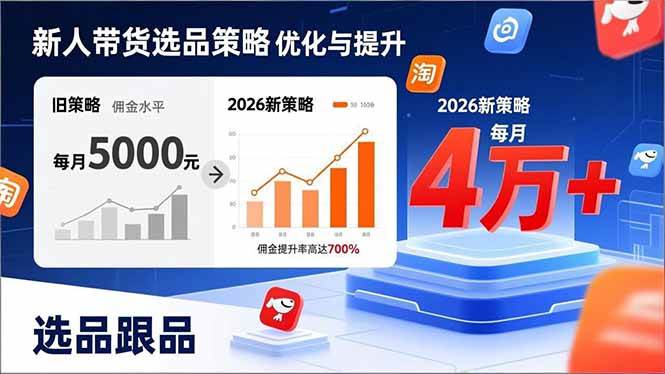 （17480期）新人带货别瞎选品！这套2026全新选品跟品策略，让我的佣金从0做到每月4万+-立业有术