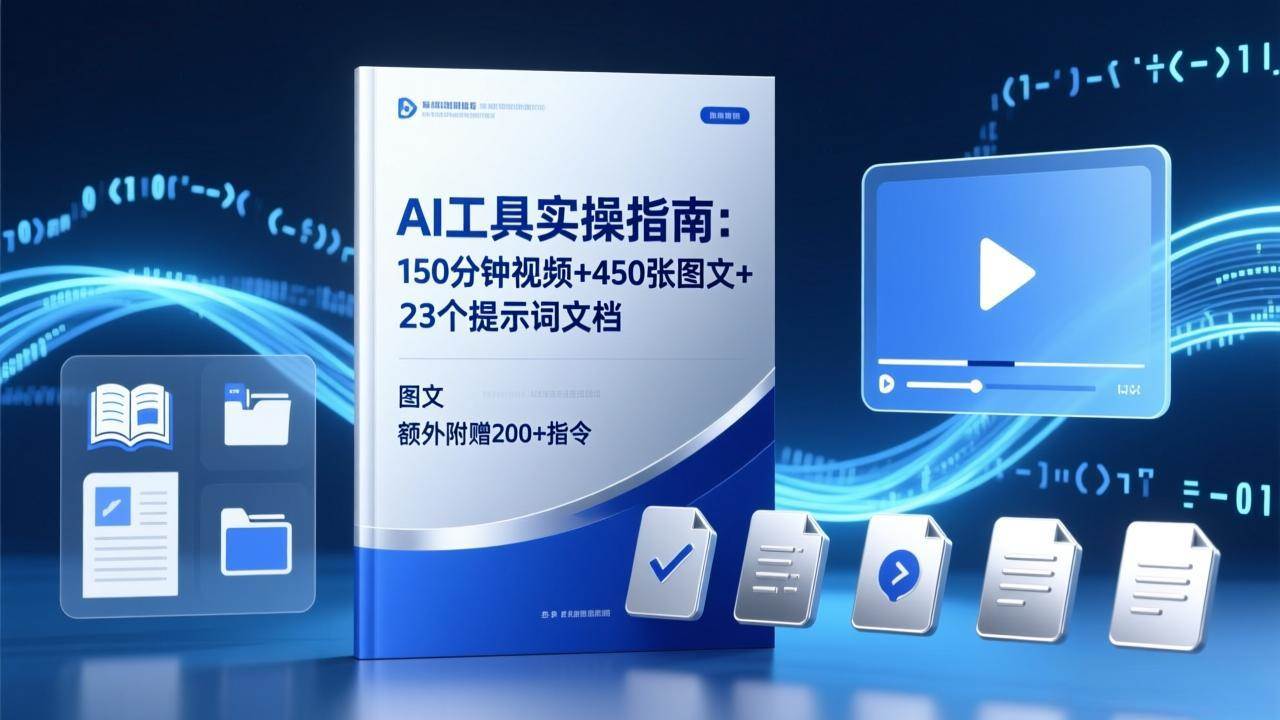（17504期）AI工具实操指南：150分钟视频+450张图文+23个提示词文档，额外附赠200+指令-立业有术
