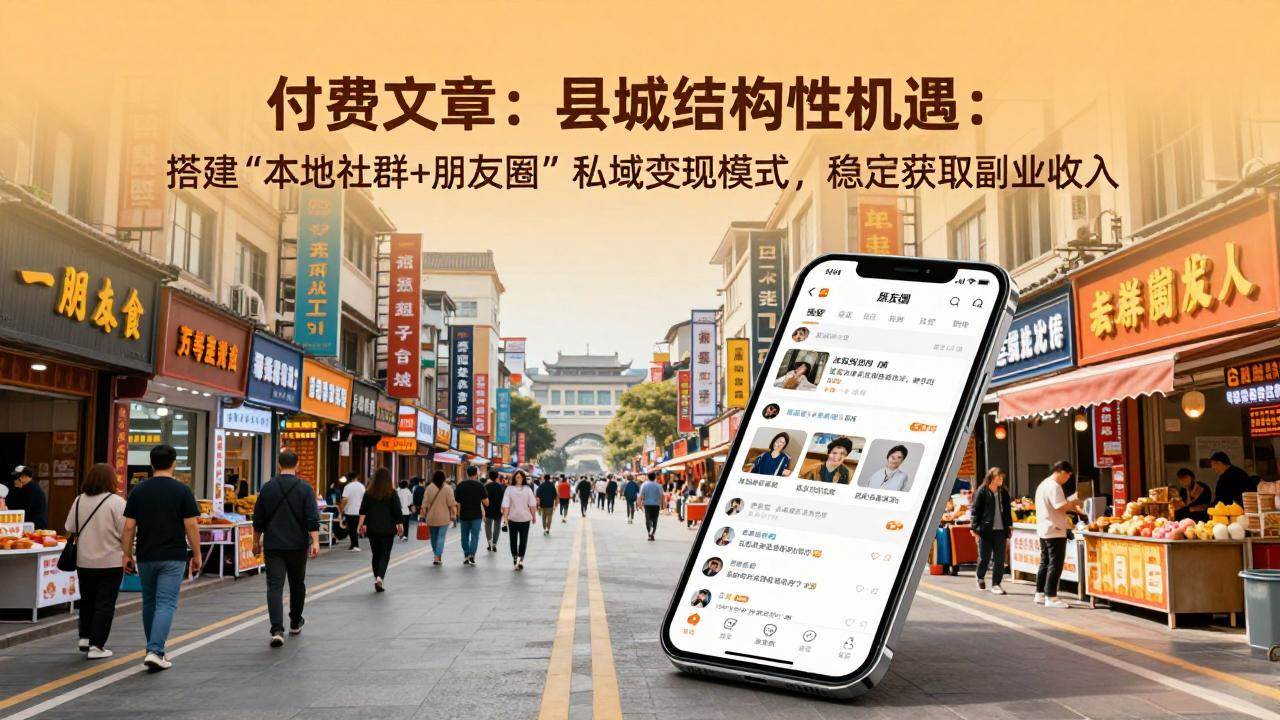 （17518期）付费文章：县城结构性机遇：搭建“本地社群+朋友圈”私域变现模式，稳定获取副业收入-立业有术