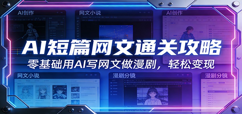 AI短篇网文通关攻略：零基础用AI写网文做漫剧，轻松变现-立业有术