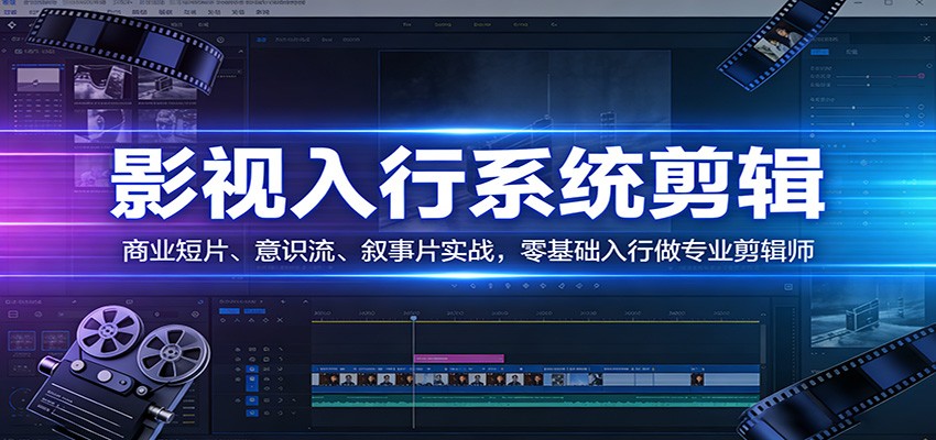 影视系统剪辑，商业短片、意识流、叙事片实战，零基础入行做专业剪辑师-立业有术