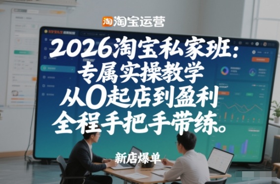 2026淘宝私家班：专属实操教学，从0起店到盈利，全程手把手带练（更新26年3月）-立业有术