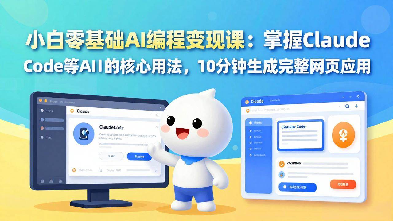 （17562期）小白零基础AI编程变现课：掌握Claude Code等AI工具的核心用法，10分钟生成完整网页应用-立业有术
