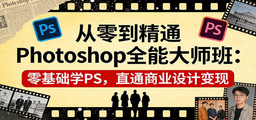 从零到精通Photoshop全能大师班：零基础学PS，直通商业设计变现-立业有术