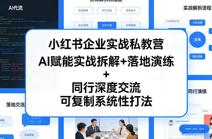 小红书企业实战私教营，AI赋能实战拆解+落地演练+同行深度交流，可复制系统性打法-立业有术