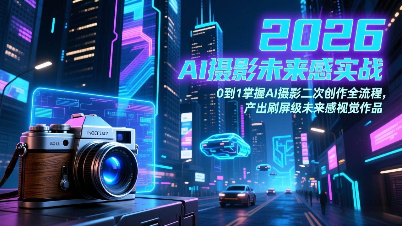 （17584期）2026 AI摄影未来感实战：0到1掌握AI摄影二次创作全流程，产出刷屏级未来感视觉作品-立业有术
