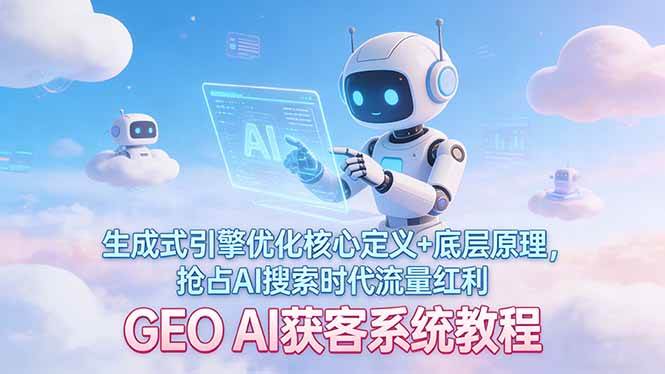 （17604期）GEO AI获客系统教程：生成式引擎优化核心定义+底层原理，抢占AI搜索时代流量红利-立业有术