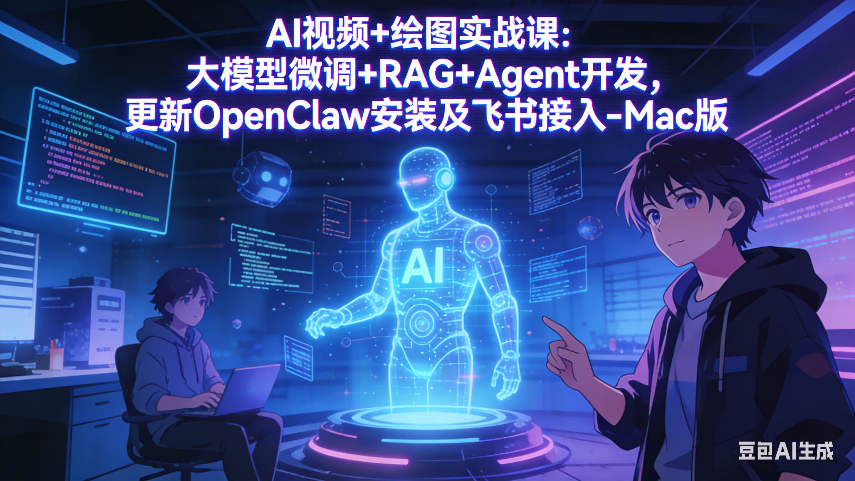 （17594期）AI视频+绘图实战课：大模型微调+RAG+Agent开发，更新OpenClaw安装及飞书接入-Mac版-立业有术