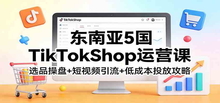东南亚5国TikTokShop运营课：选品操盘+短视频引流+低成本投放攻略-立业有术