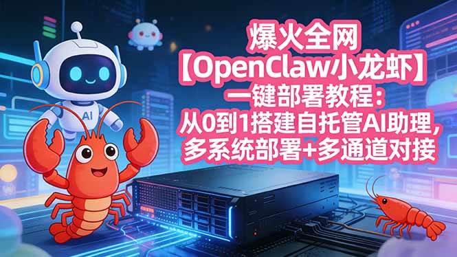 （17612期）爆火全网【OpenClaw 小龙虾】一键部署教程：从0到1搭建自托管AI助理，多系统部署+多通道对接-立业有术