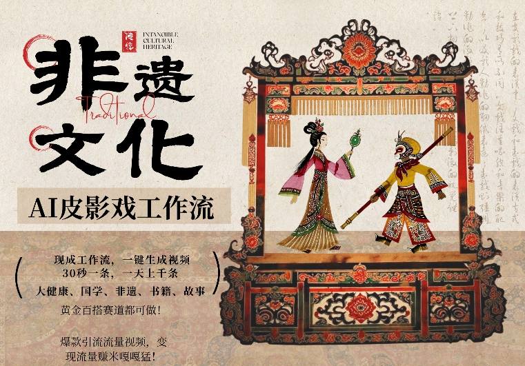AI一键生成民俗文化非遗皮影戏视频，一刀不剪无需剪辑，30S一条，一天上百条，流量财富嘎嘎猛-立业有术
