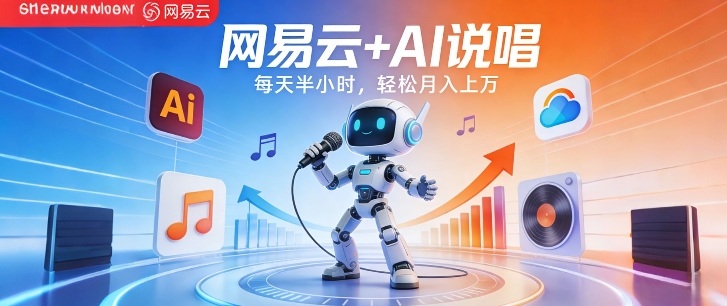 网易云+AI说唱，每天半小时，AI内容创作+流量变现，轻松月入1W-立业有术
