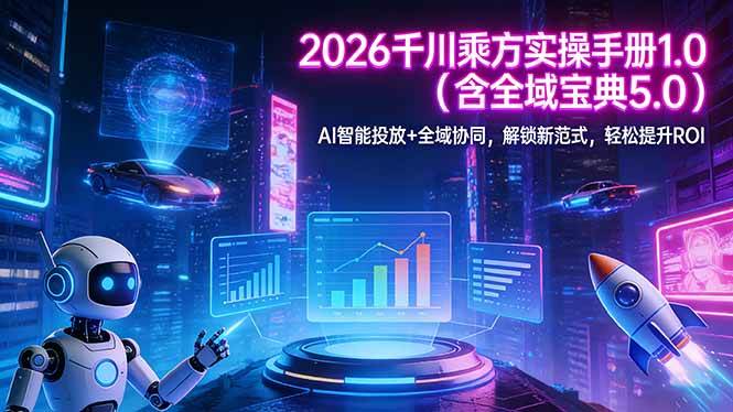 （17625期）2026 千川乘方实操手册 1.0（含全域宝典 5.0）AI 智能投放+全域协同，解锁新范式，轻松提升ROI-立业有术