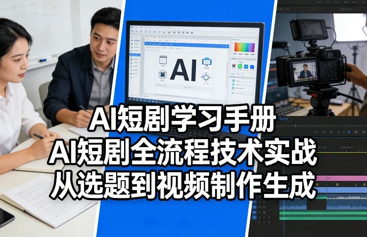 AI短剧学习手册，AI短剧全流程技术实战，从选题到视频制作生成-立业有术