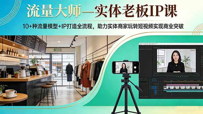 （17638期）流量大师—实体老板IP课：10+种流量模型+IP打造全流程，助力实体商家玩转短视频实现商业突破-立业有术