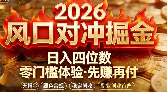 （17631期）2026美金对冲套利，无赠金对冲策略保驾护航，低门槛易上手实操。单人单日收益2000+-立业有术