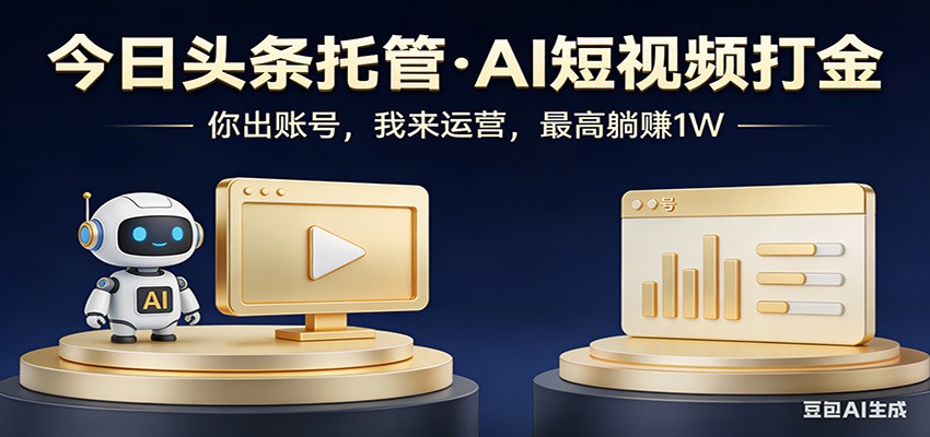 头条号AI托管，我提供作品，你提供账号，每天5分钟发布，小白躺赚3000+-立业有术