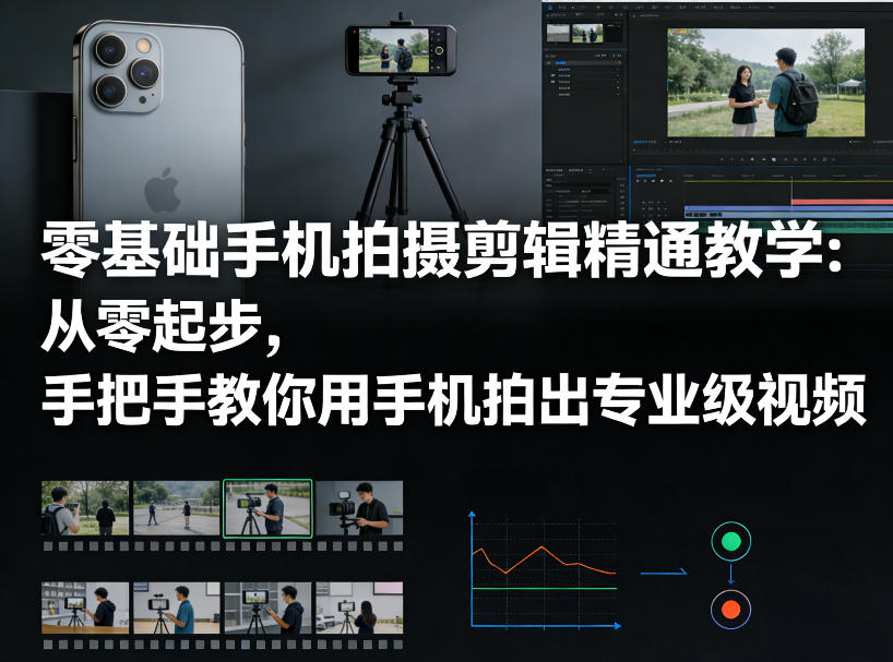 零基础手机拍摄剪辑精通教学：从零起步，手把手教你用手机拍出专业级视频-立业有术