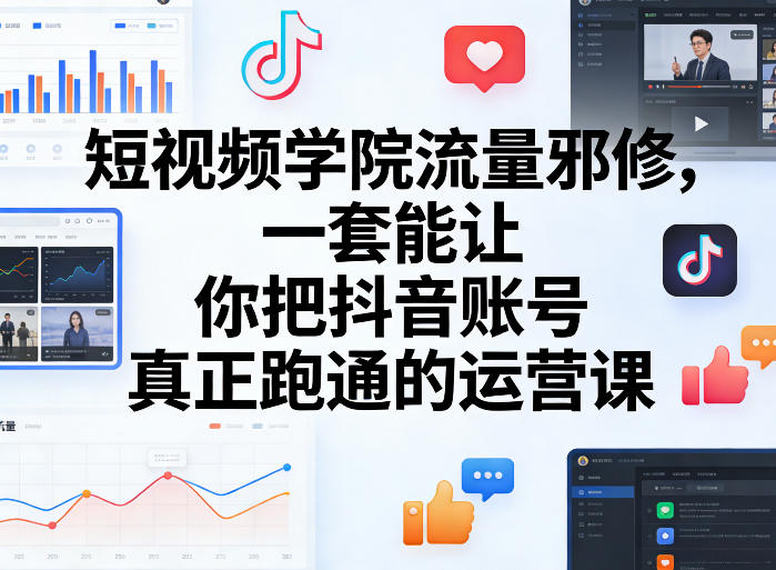 短视频学院流量邪修，一套能让你把抖音账号真正跑通的运营课-立业有术