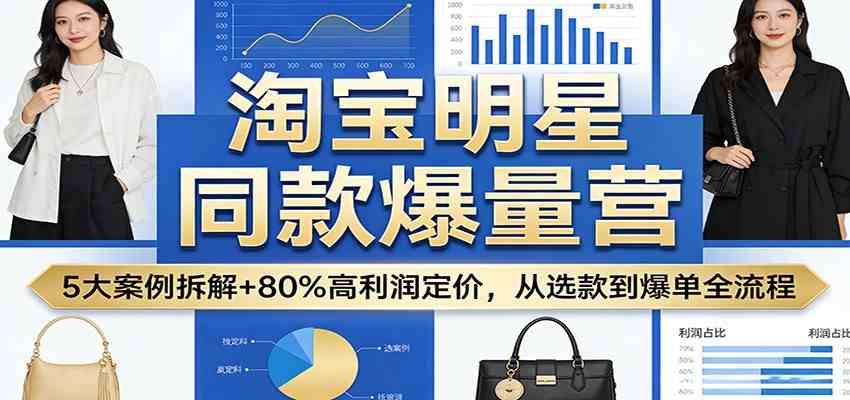 淘宝明星同款爆量营：5大案例拆解+80%高利润定价，从选款到爆单全流程-立业有术